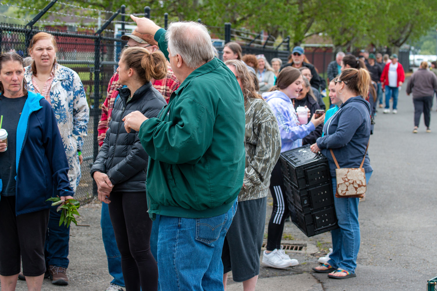 A long line forms outside at the Master Gardener Plant Sale at the Southwest Washington Fairgrounds Saturday.